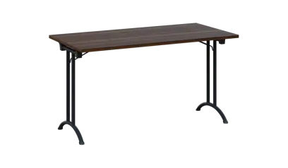 SLA 140 lak skládací jednací stůl 1394x700, deska 25 mm, podnož černý lak, deska ořech královský